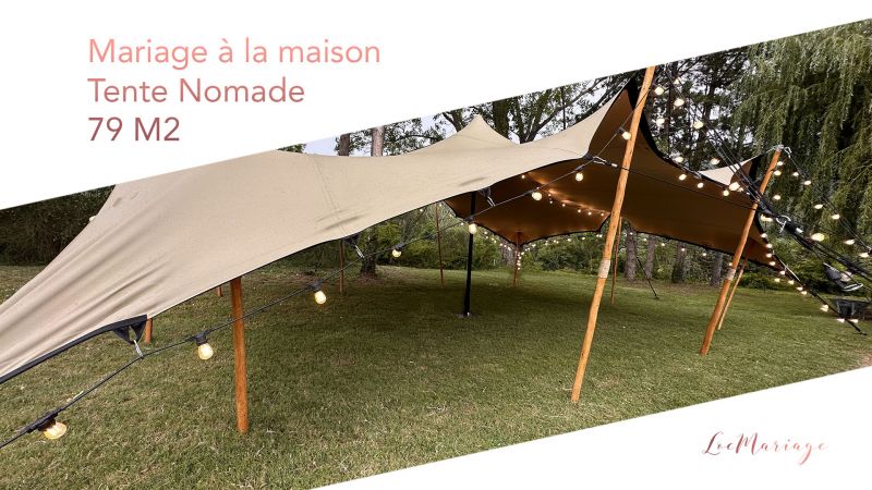 Une Tente Nomade de 79m2 pour un cocktail de 100 à 120 invités.