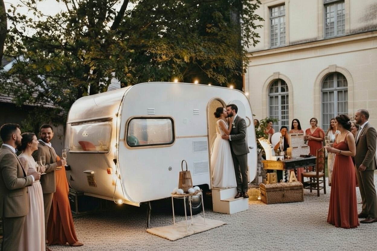 Caravane à Selfie dans un château