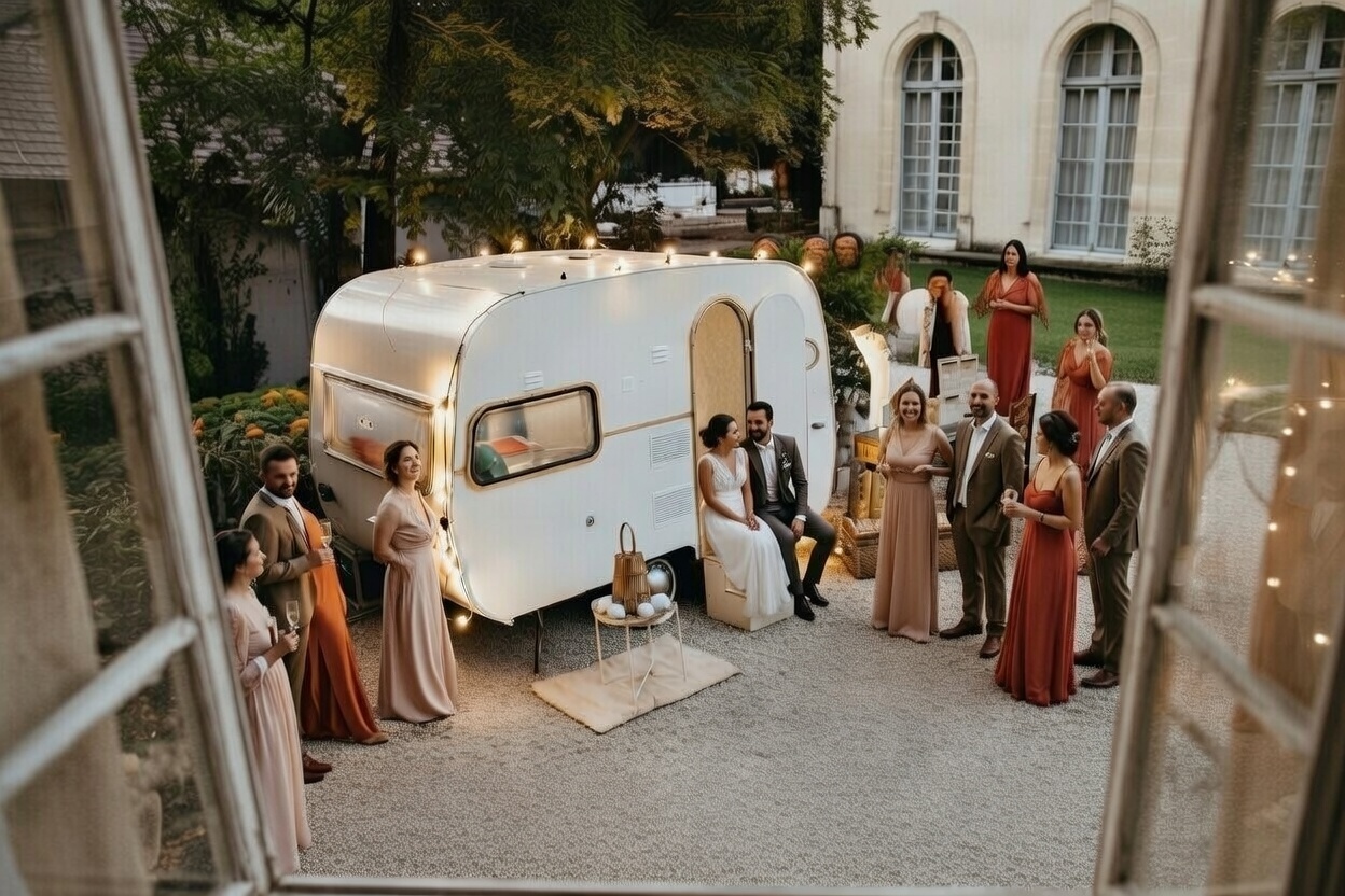 Caravane à Selfie lors d'un mariage