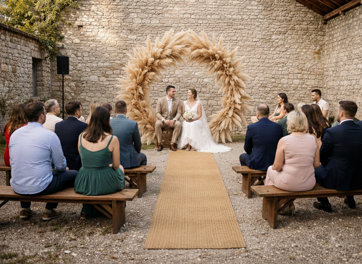 Location de banc bois mariage et événementiel. 