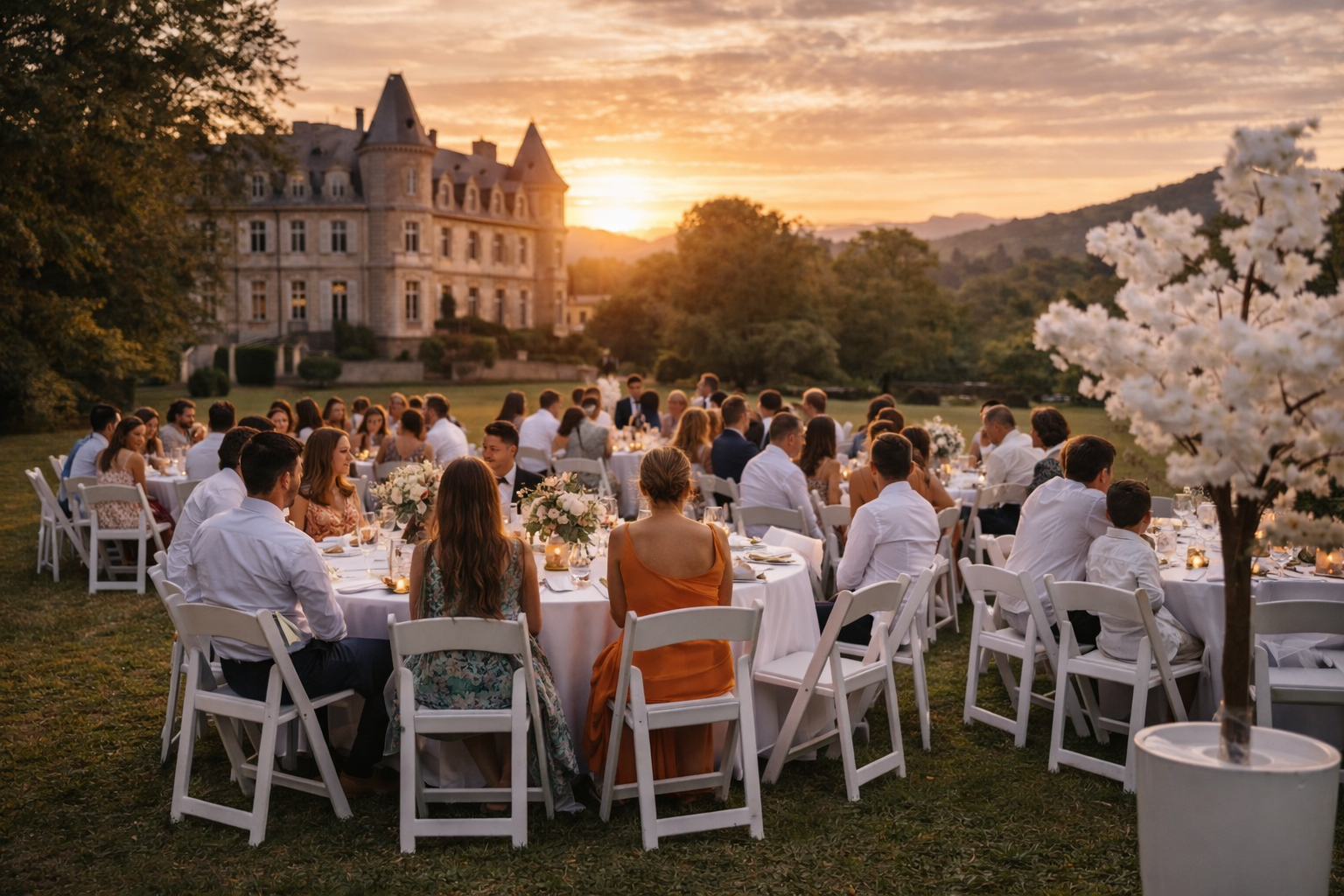 Chaise pliante lors du dîner