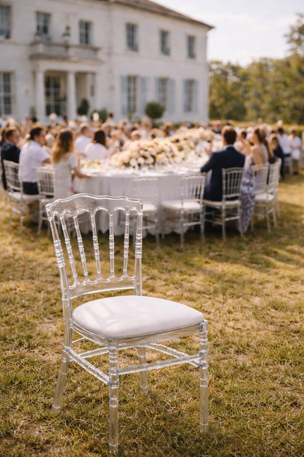 Une chaise napoleon transparente