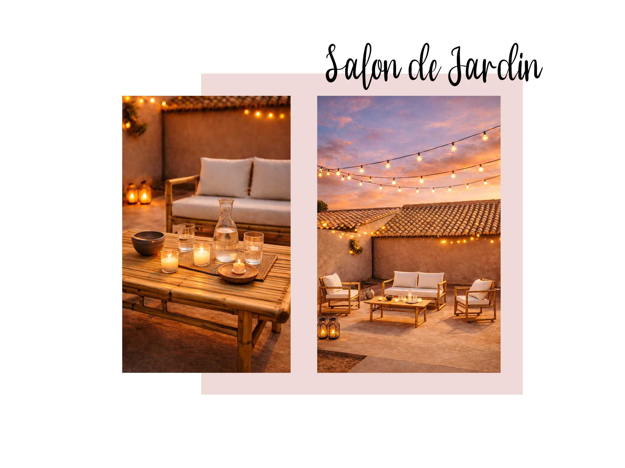Location Salon de jardin en bambou
