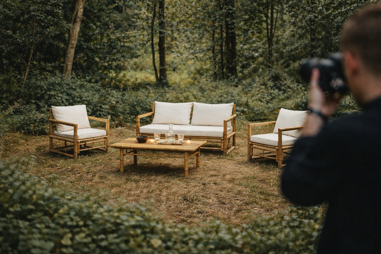 Salon de jardin en pleine nature