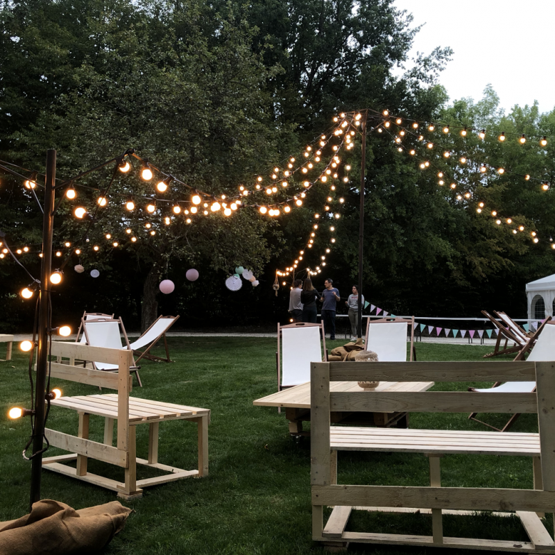 Salon de jardin mariage champêtre